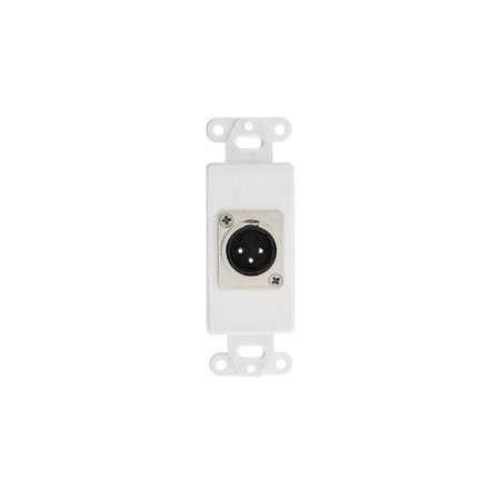 Cable Wholesale Decora Wall Plate Insert, White, XLR Male to Solder Type 301-1004